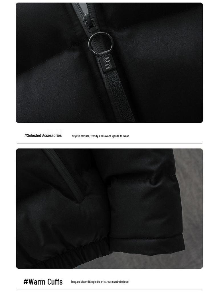 2024 Men's High-Grade Cotton Padded Jacket - Autumn/Winter Korean Style, Handsome, Trendy, Thickened, Stand Collar, Casual, Versatile Outerwear
