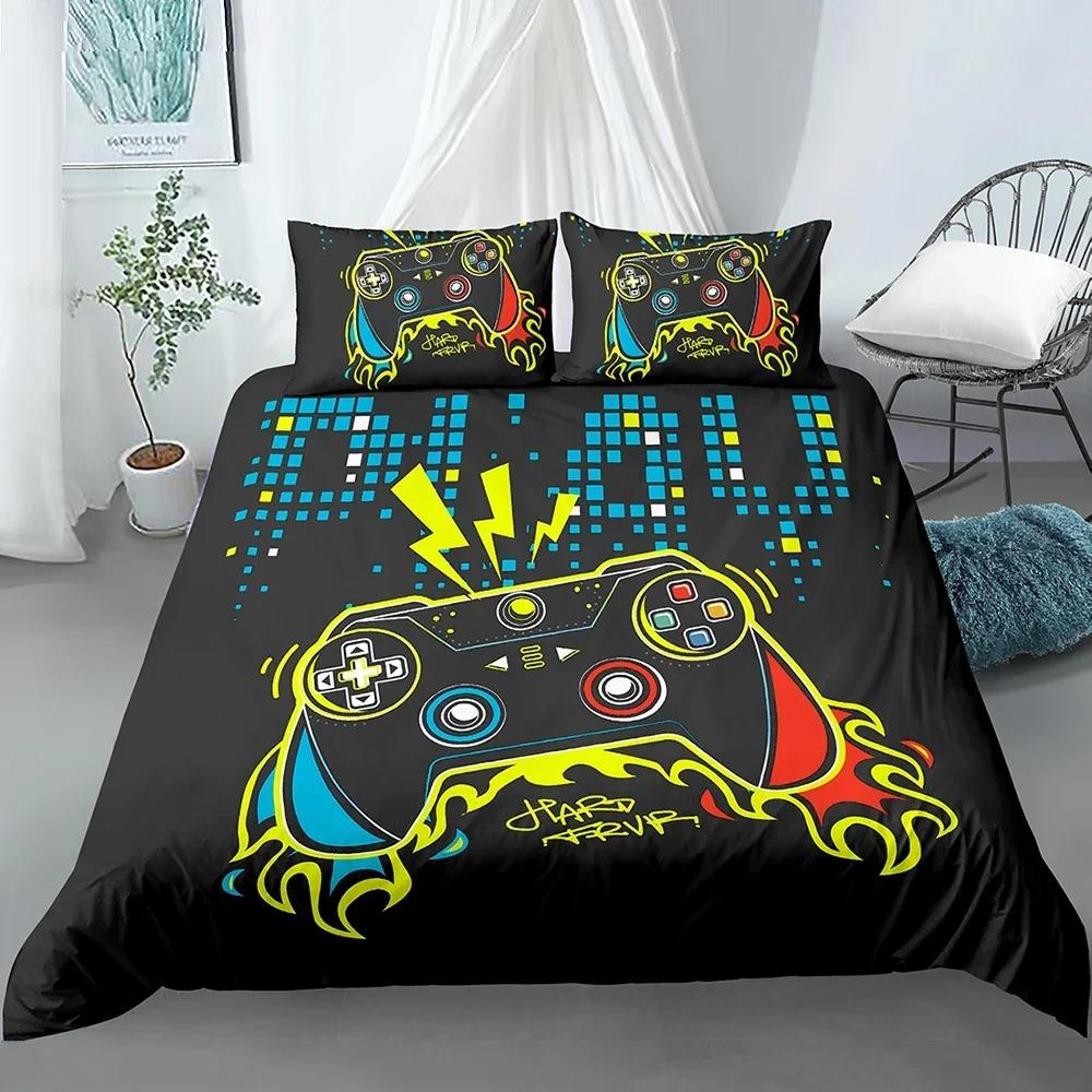 Bedding Set for Boys Modern Gamer Comforter Cover Video Game Duvet Cover Kids Bedding Set Gamer 23pcs Polyester Quilt Cover
