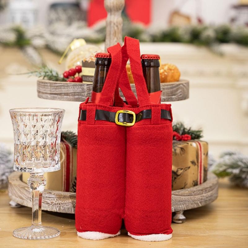 Efficient Stocking Style Holiday Gift Bags User Friendly Fabric Candy Pouches Multipurpose Bottle Cover For Christmas