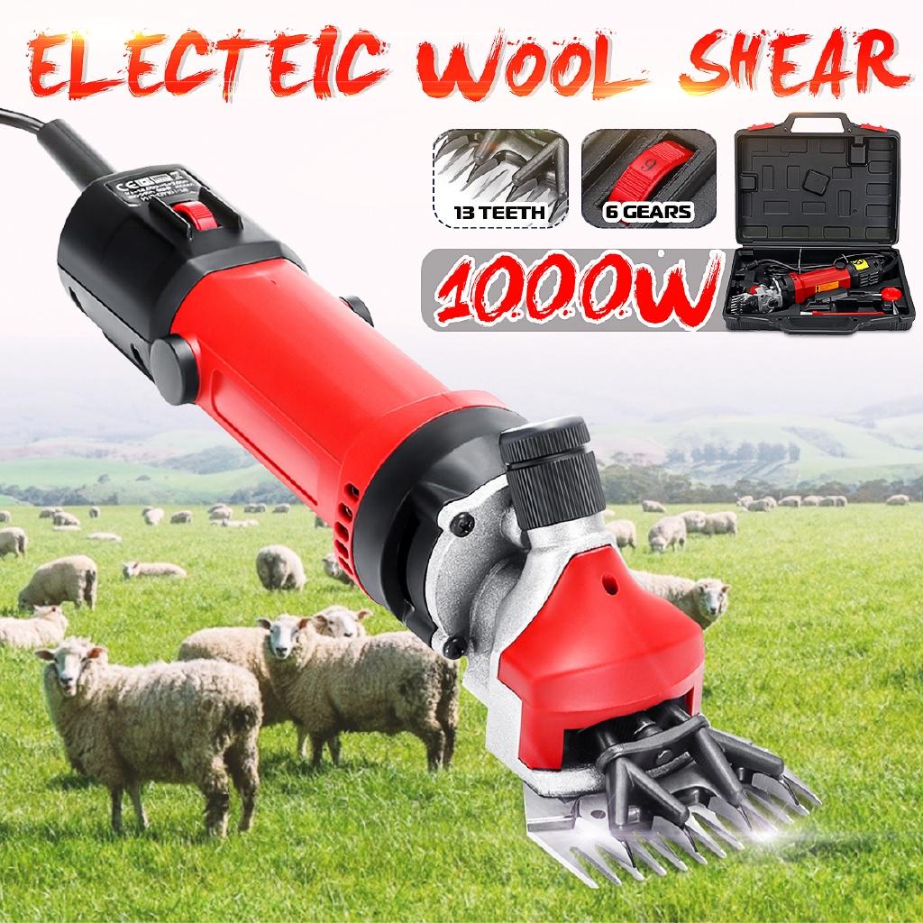 1000W 6 Speed Shear Wool Cut Goat Pet Animal Shearing Cut Machine Farm 13 Teeth Electric Sheep Pet Hair Clipper Shearing Kit