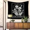 Gothic Skeleton Tapestry Goth Skull Couples Tapestry Wall Hanging Witchy the Lovers Tarot Card Wall Blanket Backdrop Decor for