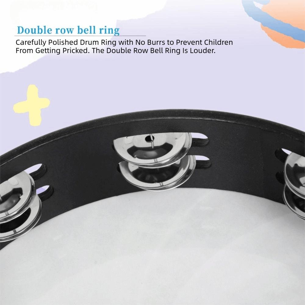 Dazzling Colour Hand Drum Double Row Jingles Kids Drum Musical Instrument Toy  Create