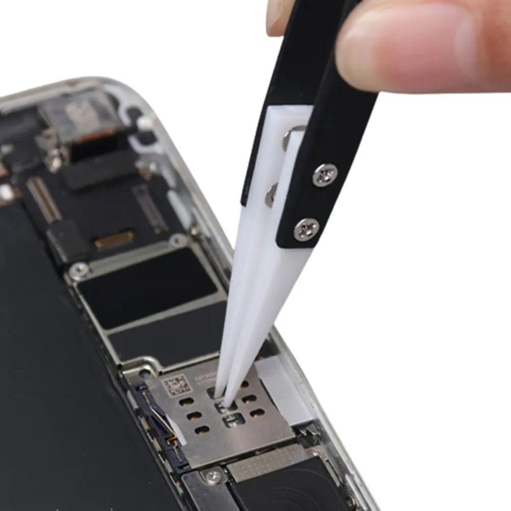 Straight/Curved Tip Ceramic Tweezers Anti-Static Industrial Tweezers Clamping Tool