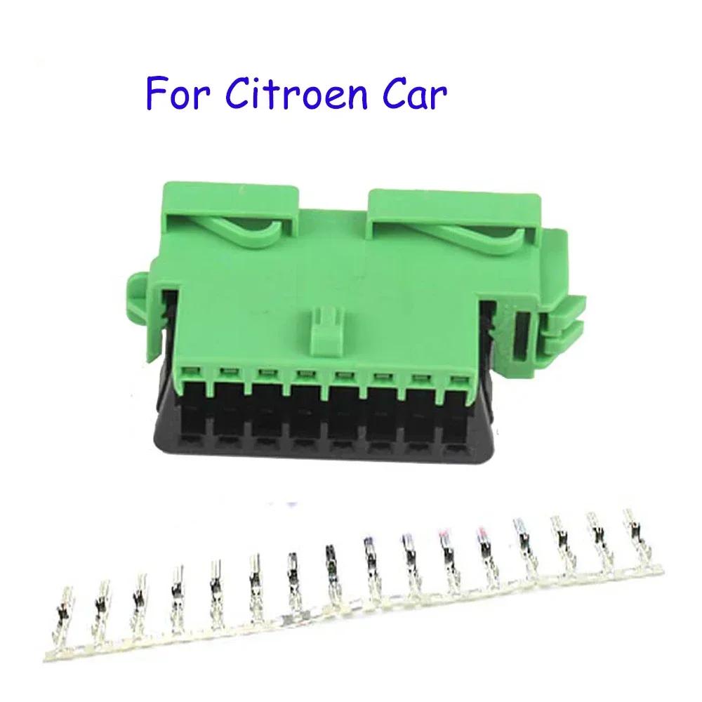OBD Plug + Terminal + Insert OBD OBD2 Female Connector J1962f Plug OBD 2 16 PIN with Terminal Suitable for Most Car