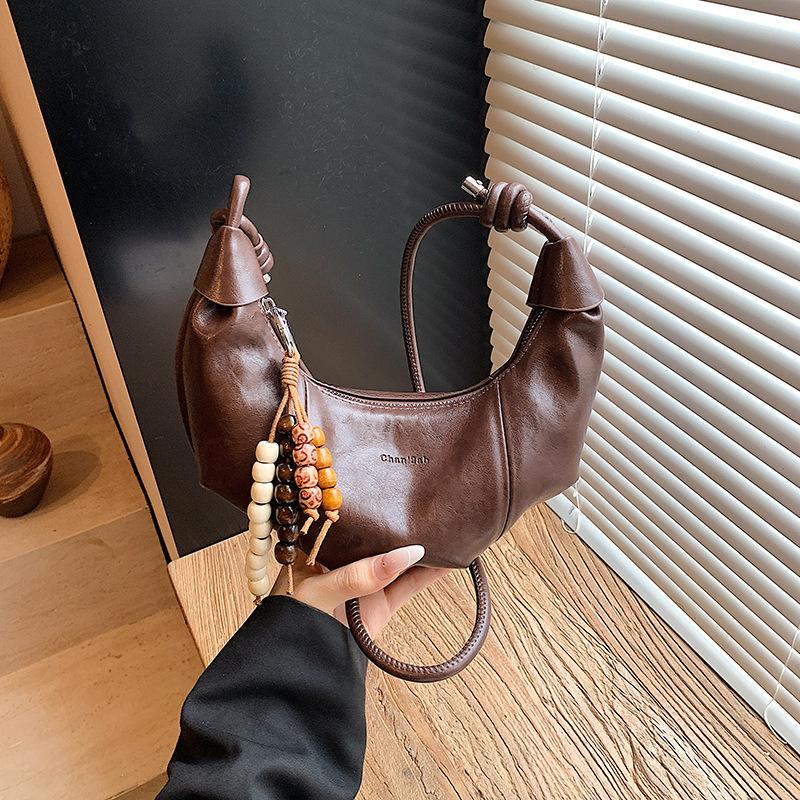 Commuter Dumpling Bag Women's 2025 Autumn New Trendy Fashion Shoulder Bag Pleated Slack Messenger Bag