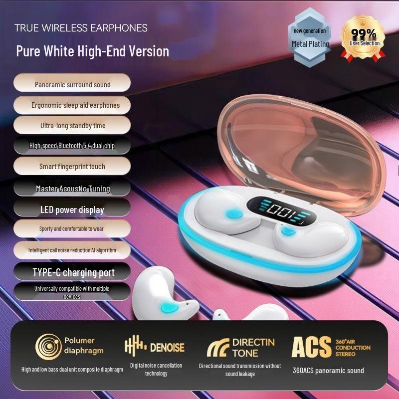 Mini Painless Bluetooth 5.4 Sleep Earbuds with High-Quality Sound & Ultra-Long Battery Life