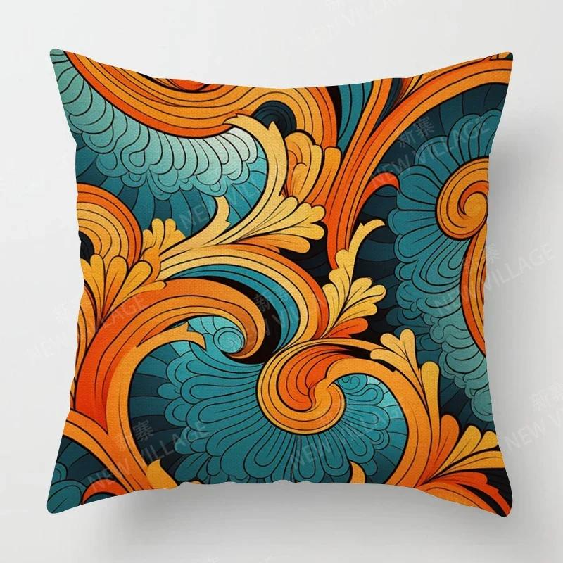 Paint Several Patterns Throw Pillow Cover With Short Plush Print For Living Room Sofa Decoration Cushion Cover Pillow Covers