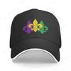 Mardi Gras FleurdeLis Pattern Baseball Cap Beach Bag Hard Hat Fashion Beach Unisexs Hats Womens