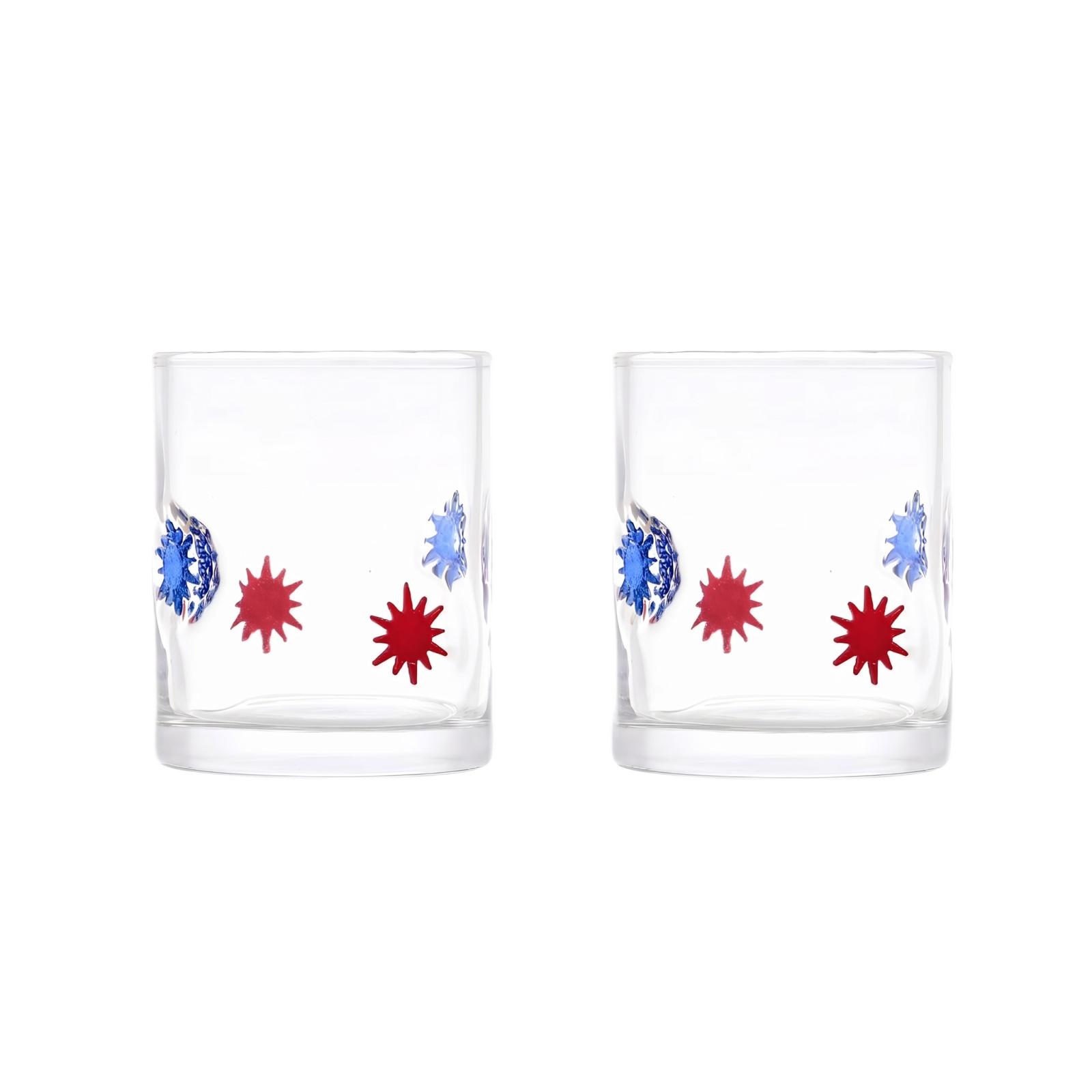 

Set of 2 Glass Tumblers with Cherry Pattern Suitable for Table Decoration and Seasonal Festive Use Durable and Clear Glassware for Everyday Use