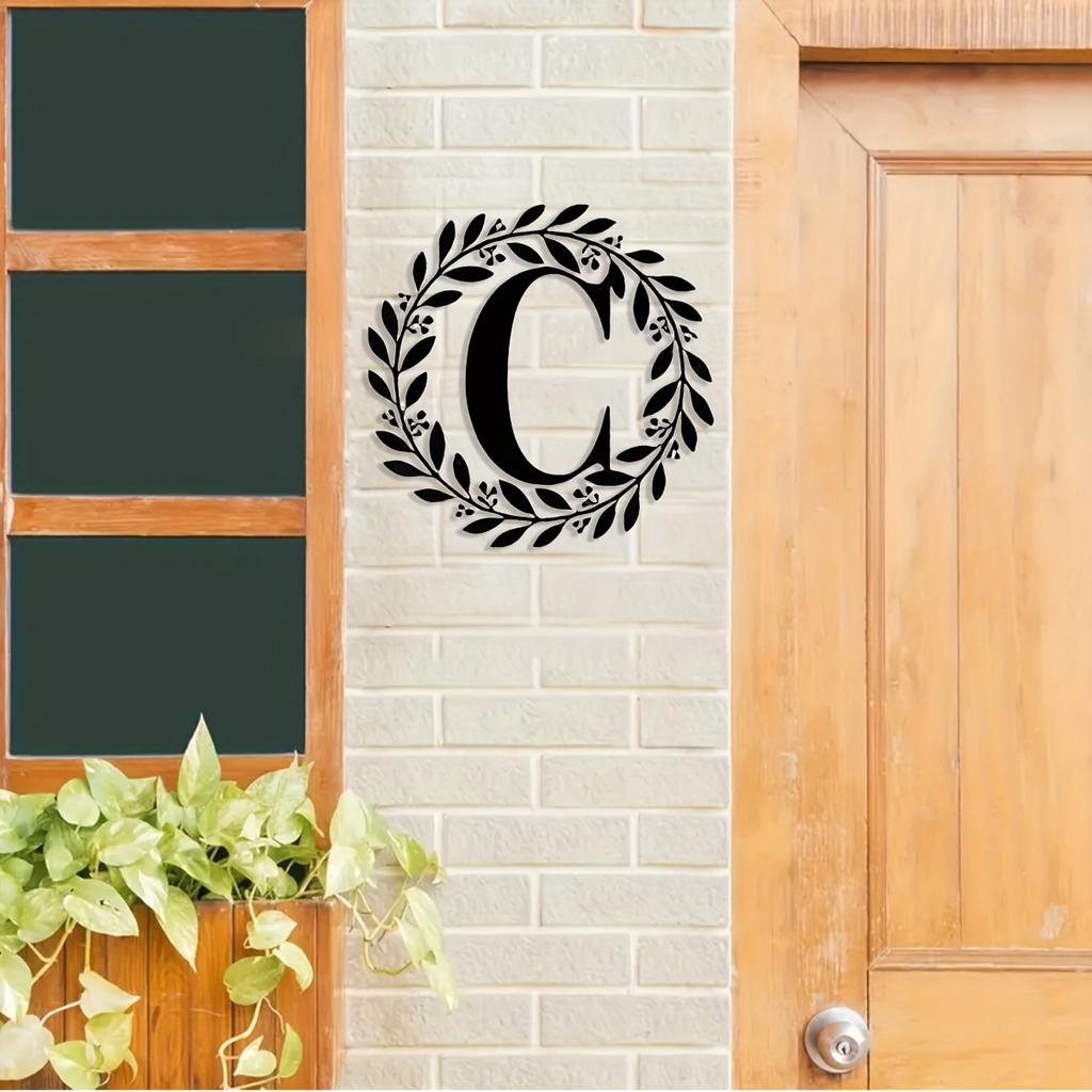 Metal Monogram Letter Wall Decor, Personalized Last Name Sign for Home, Door Hanger Gift for Halloween Christmas New Year
