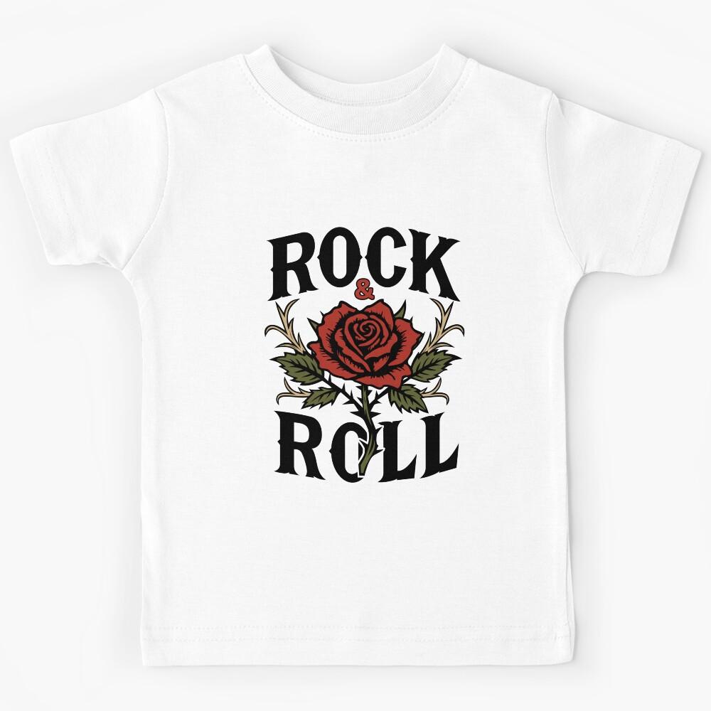 Rock & Roll Rose - Vintage Band Tee Tribute (Retro 1970s Vibes) Kids T-Shirt 130