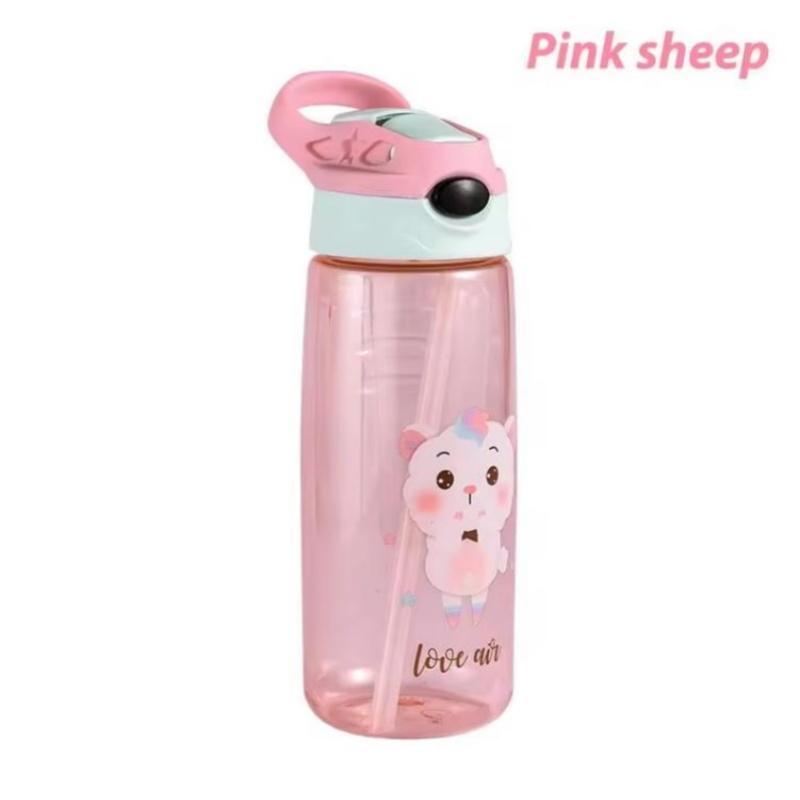 500ML Children Cartoon Plastic Cup With Straw Anti-falling Kids Water Bottle Children's Cup Portable Drinking Bottle Drinkware