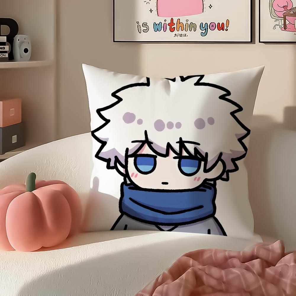 Anime HHunter x cute cartoon Cushion Cover Pillowcase Short Plush Invisible zipper Room Sofa Cushion Cover
