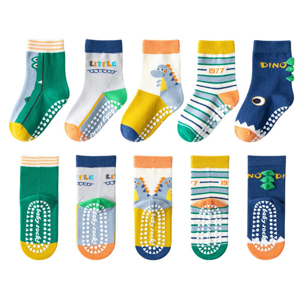 5 Pairs Baby Socks Newborn Baby Boy Girls 0-12 Years Kids Soft Cotton Cartoon Non-slip Floor Socks Children's Socks for Girls