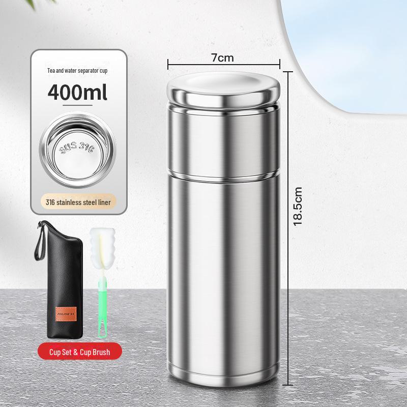Compact 316 Stainless Steel Tea Infuser Thermos Cup - Portable Water Separation Design for Men and Women, Perfect Gift