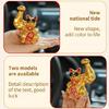 Scultura di Gatti Fortunati con Braccia Muscolose Statuetta di Gatti della Fortuna e della Ricchezza per Prosperità Decorazione Desktop Casa e Ufficio Fengshui