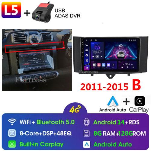 For Mercedes Benz Smart Fortwo 2006 - 2015 Android Car Radio Multimedia Player Carplay Navigation GPS Touch Screen Auto Stereo