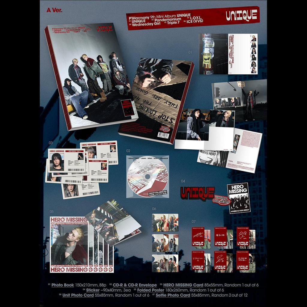 [Pre-order] P1Harmony [UNIQUE] 9th Mini Album (Photobook ver.) + Free Gift
