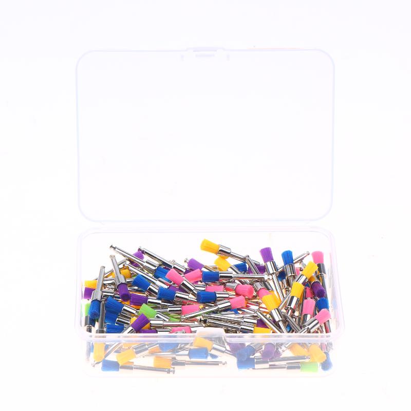 100 Bucăți/Pachet Periuțe de Lustruit Dentare Dezinfectabile Perie cu Peri de Nailon Periuțe de Lustruit Albire Dinți Periuțe Prophy Materiale Dentare