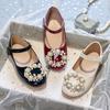 Girls Princess Shoes 2025 New Fashion Children's Shoes Pearl Versatile Girls Foreign Style Dancing Flat Bottom Baby Single Shoes