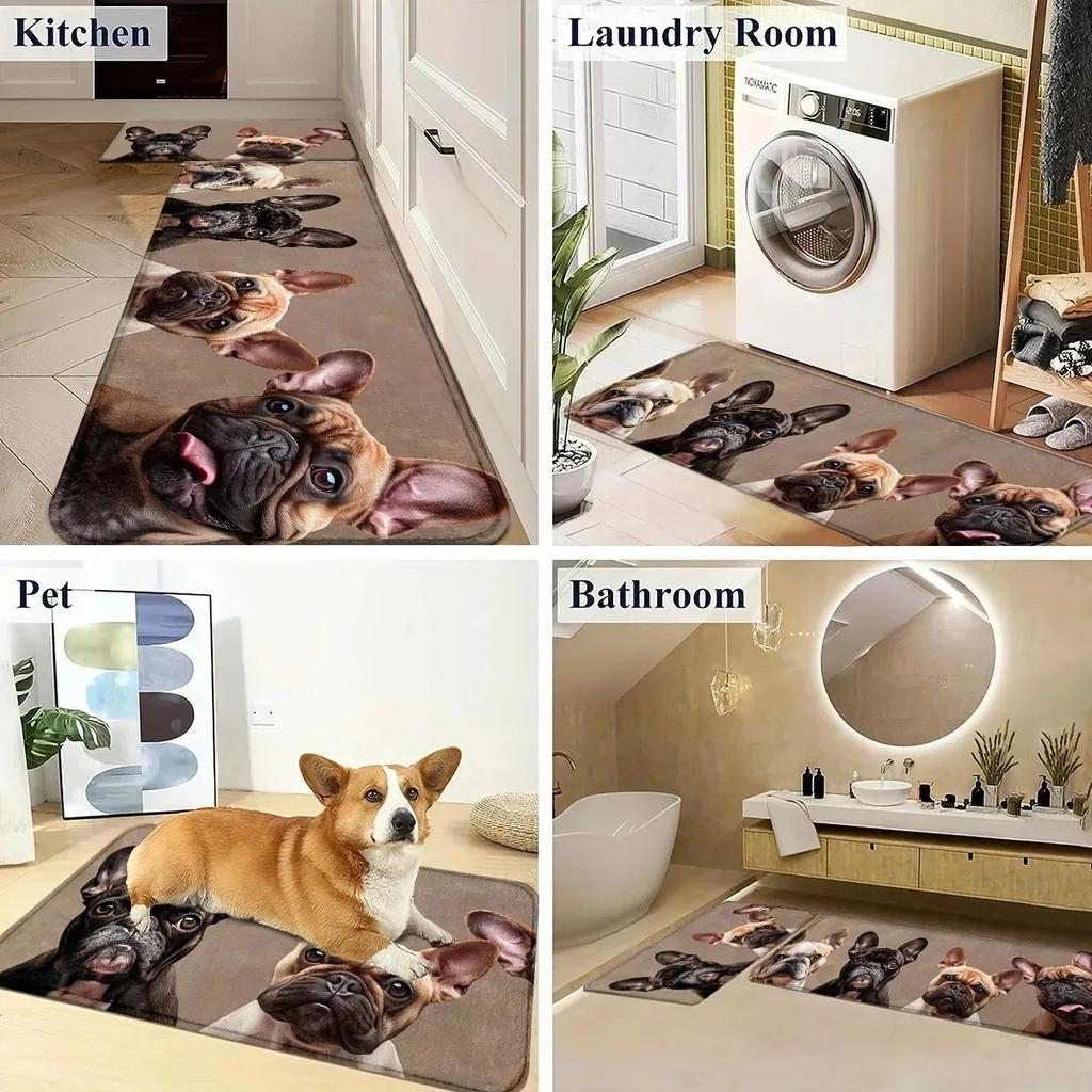 1PC Jigsaw Cats Pattern Door Mats Kitchen Rugs Non-Slip Pop Design Living Room Rugs Bath Mat Carpet for Home Sink Laundry Decor