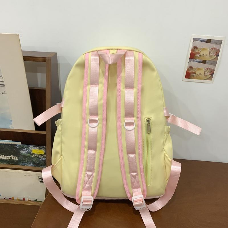 Студенческий школьный женский рюкзак с контрастным цветом и пятиконечной звездой — фото 15