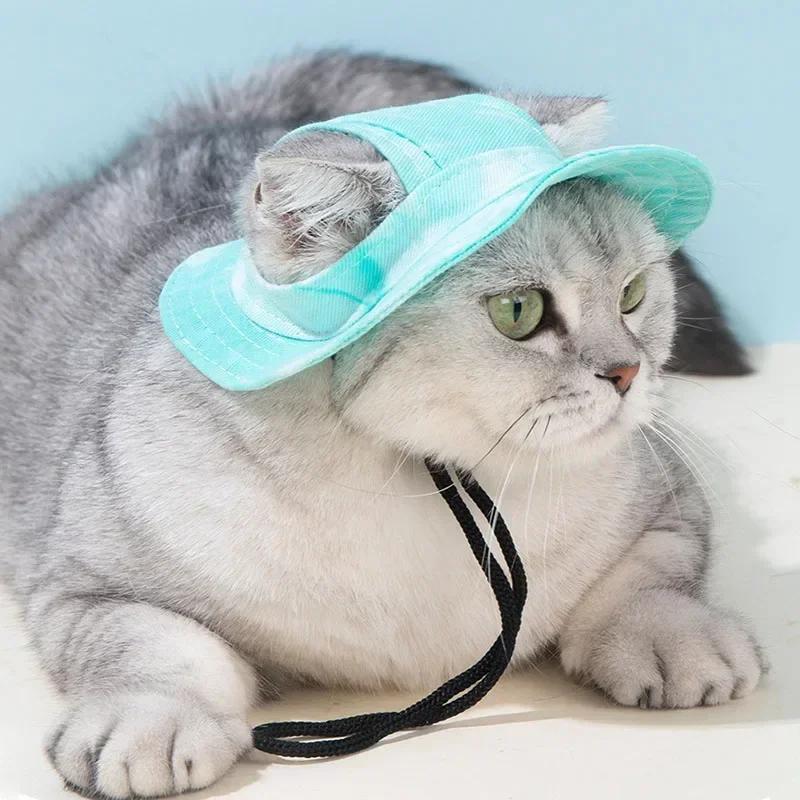 Haustierhut mit Ohrenlöchern Sonnenschutz Baseballkappe für Große Mittlere Kleine Hunde Hut Sonnenhut für Katze Outdoor Wanderhut Haustierprodukte