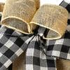 Layered Christmas Bowknot Set, 2-Pack Polyester Patterned Decorations with Concealed Back Tie for Wreaths, Gifts, and Mantels