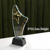 Customized Crystal Trophy Thumb Five Pointed Star Love Trophy Excellent Employee Souvenirs Homedecor Award, Lettering Medal, 1Pc