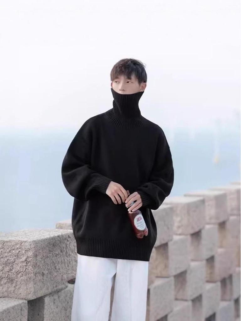 Herren Hochhals Grobstrick - Japanischer Stil Winter Basisschicht