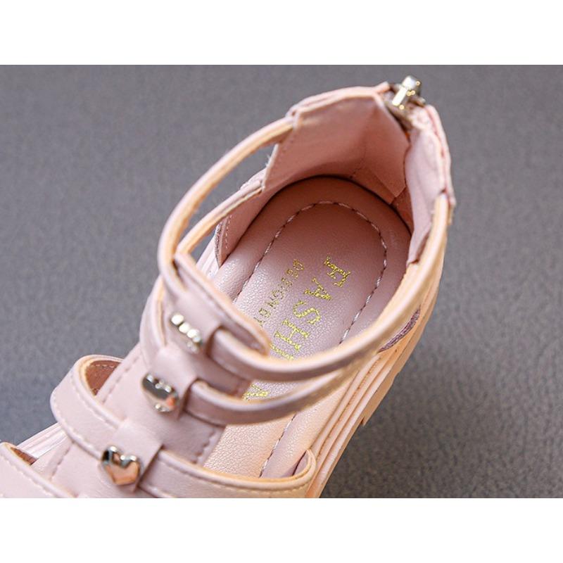 Sandali Romani da Bambina, Sandali Alti con Borchie Primavera Estate Scarpe da Principessa per Bambini