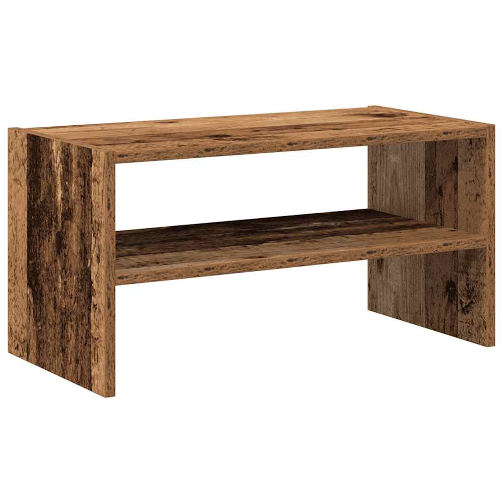 Stackable Shoe Rack Vintage Wood Look 60 X 30 X 30.5 Cm