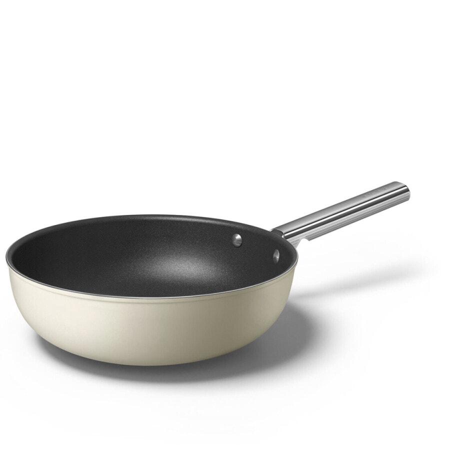 

Сковорода SMEG 30cm Wok Cream CKFW3001CRMPTFE - 250 °C - Aluminium - Stainless steel