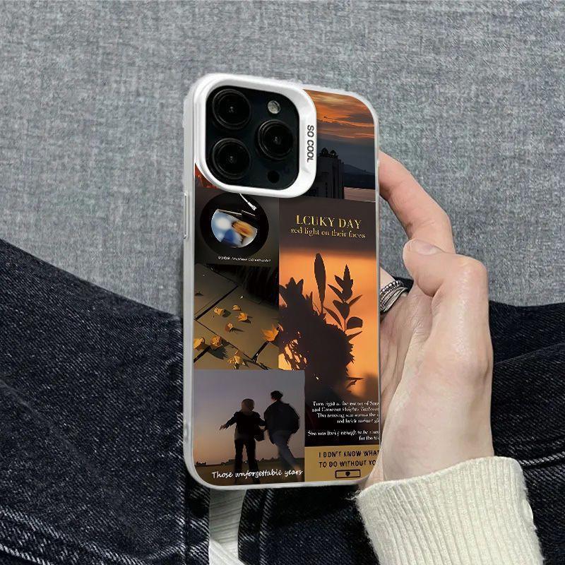 Silver Sunset Couples Phone Case for iPhone 17Pro & Air/16/15/14/13/12/11