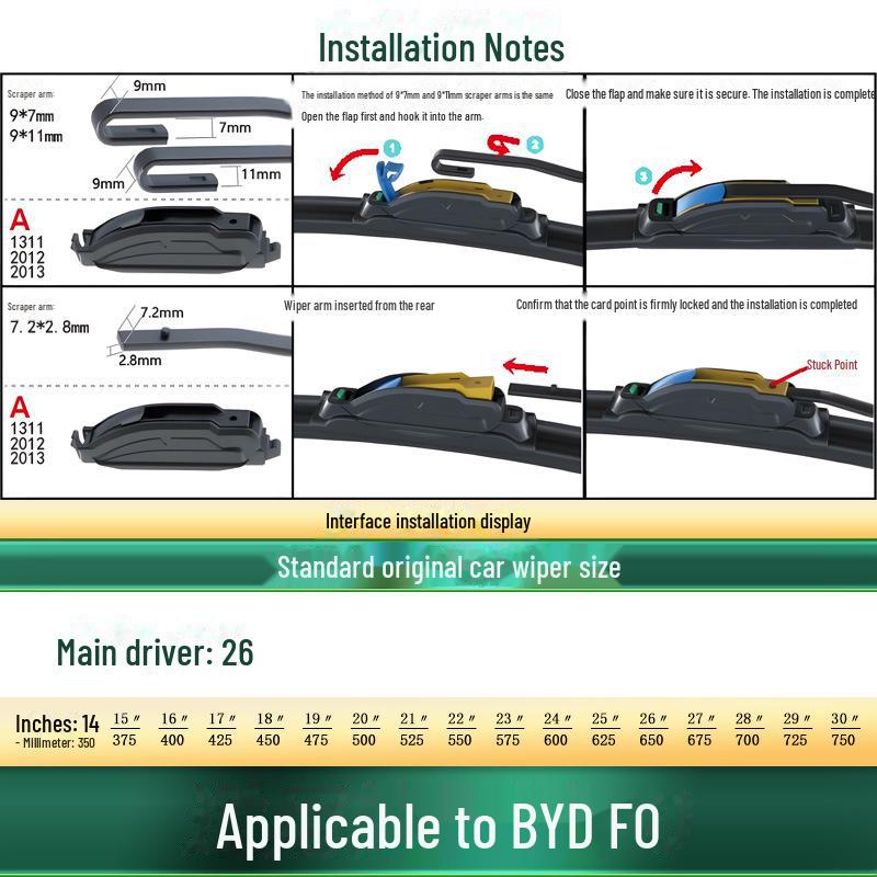 

Бесшумная резиновая полоска стеклоочистителя BYD F-Series