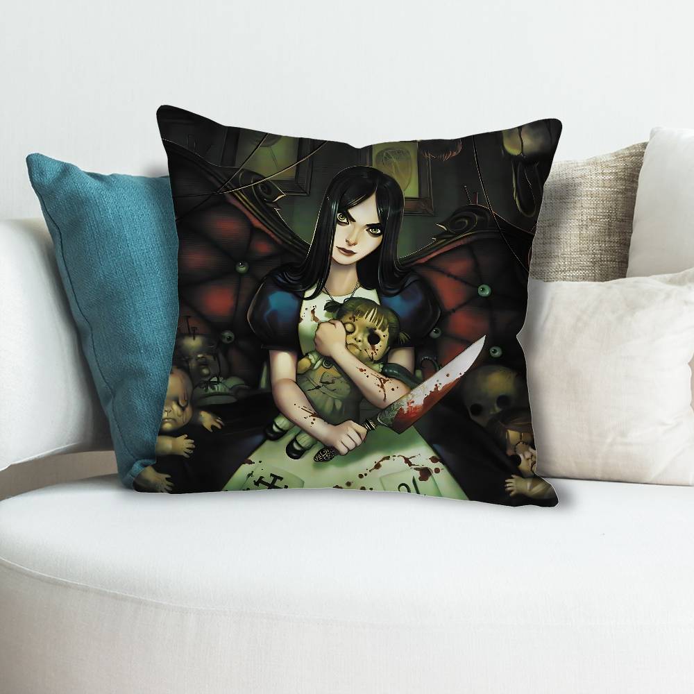 GAME AAlice MMadness Returns Various Sizes Square Pillow Case For Car Home Bedchamber Decor Custom Valentine Gift