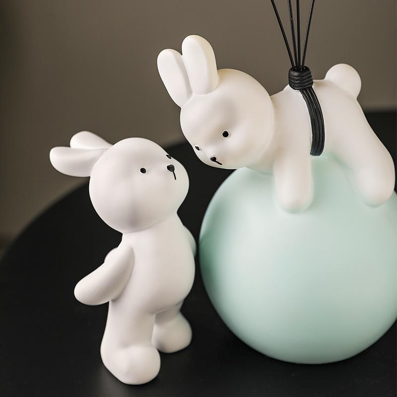 Handmade Cute Rabbit Ornament for Wine Cabinet, Bookshelf, or Living Room Decor