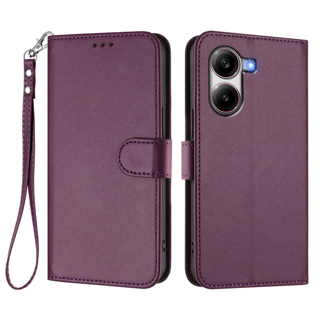 For Xiaomi Redmi Turbo 4 5G/Xiaomi Poco X7 Pro 5G Leather Case Wallet Stand Phone Cover with Wrist Strap