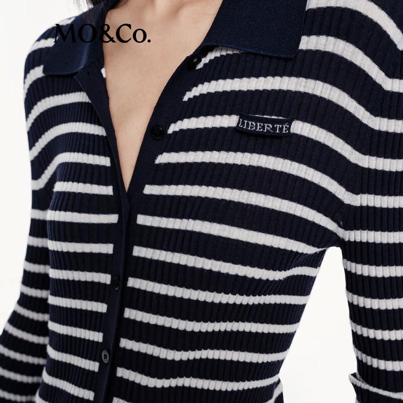 MO&Co. Striped Knit Cardigan