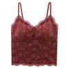 Women V Neck Fleece Lace Camisole Tank Top With Built In Chest Pad