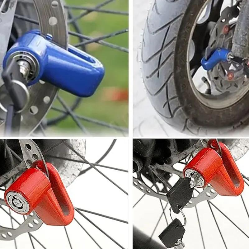 Anti-Theft Motorcycle Disc Brake Lock Safety Wheel Lock for Mountain & Road Bikes Includes 2 Keys