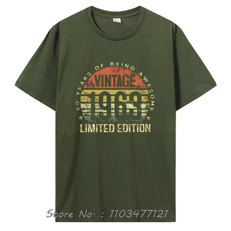 Anniversaire Vintage 1963 Vieux Cadeaux T-shirts Vintage T-shirts Graphiques d'Été Vêtements Streetwear T-shirt Oversize hommes T-shirt en Coton
