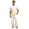 Men's Short Sleeve Pajama Set with Button Fly and Elastic Drawstring Waist