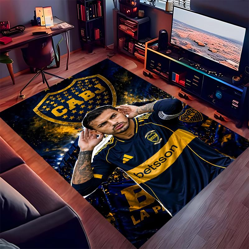 1pc Club Atlético Boca Juniors Print Area Rug - Soft,Washable Non-Slip Indoor Mat for Office Chairs,Living Room,Home Office Decorative Rug