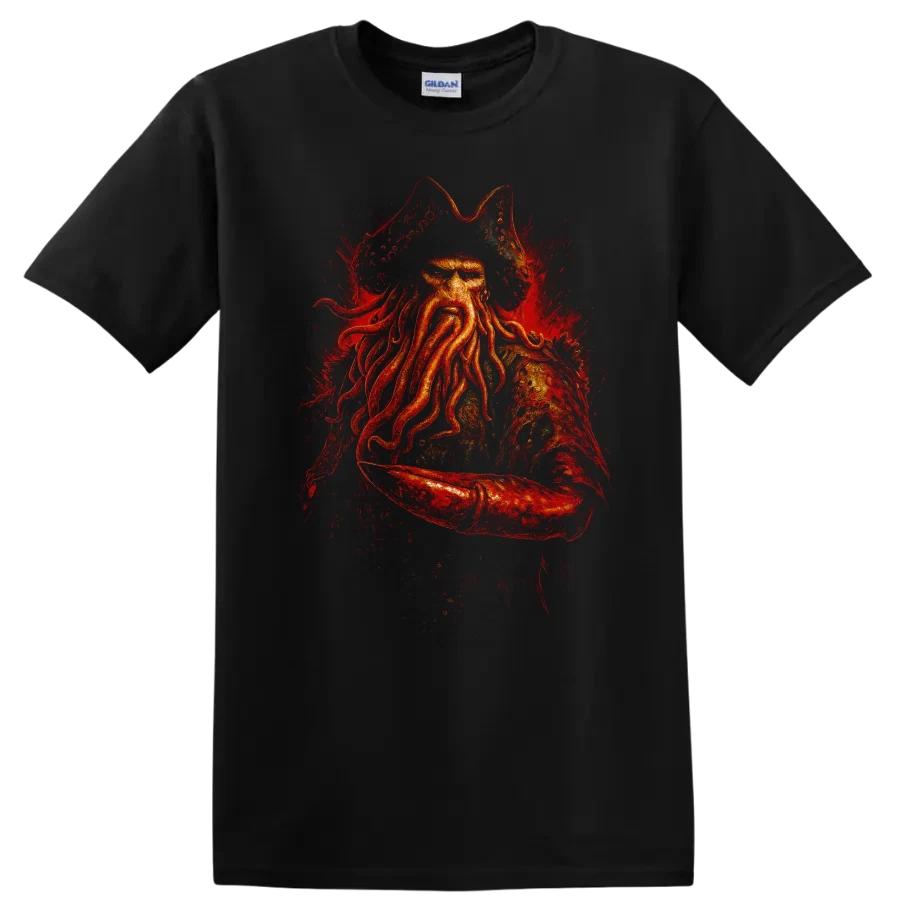 Pirate Captain Octopus T Shirt Fantasy Sea Monster Warrior Tee