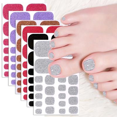 New Manicure Foot Stickers Waterproof Adhesive Onion Powder Solid Color Gradient Nail Film Nail Stickers Foot Stickers