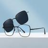 Men's Metal Prescription Glasses Minus -0.5 -1 -125 -3.5 Clip On Magnetic Polarized Sunglasses Anti Blue Light Computer Eyewear