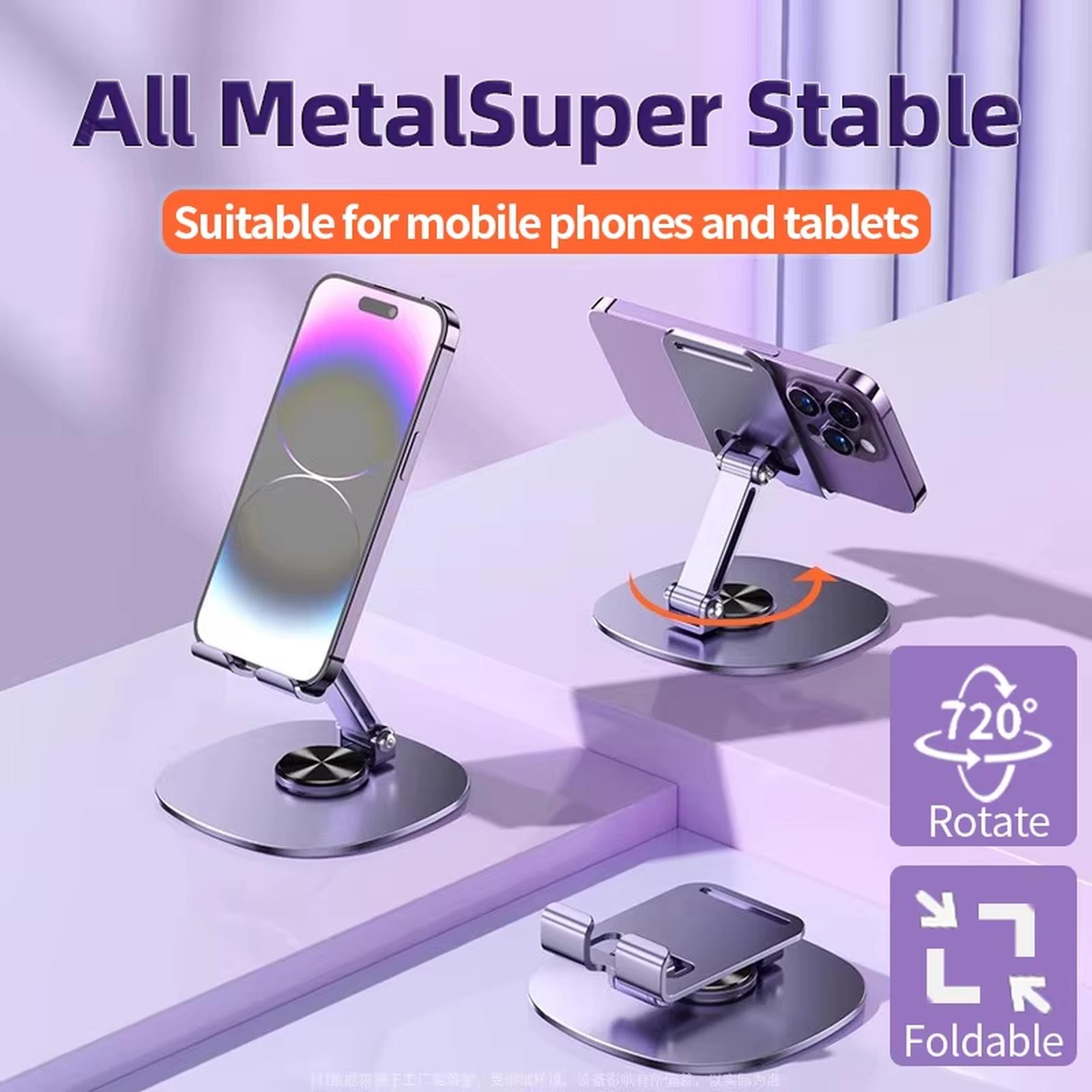 

Rotatable Cell Phone Stand, Fully Adjustable Foldable Desktop Phone Holder Cradle Dock, Thick Case Friendly, Compatible with All Phones, Purple one size фіолетовий