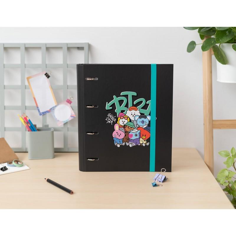 Bt21 - carpeta a4 de la colección street mood (4 anillos, goma)