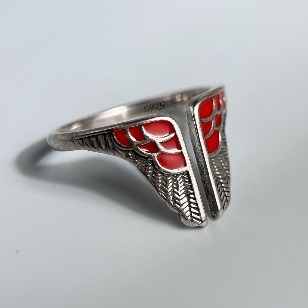 925 Sterling Silver Rings for Women Couple Minimalist Handmade Simple Gold Double Wings Ring Fine Jewelry Gift Prevent Allergy